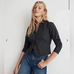 Madewell - Fitted top Size 6 - cropped long-sleeve Black